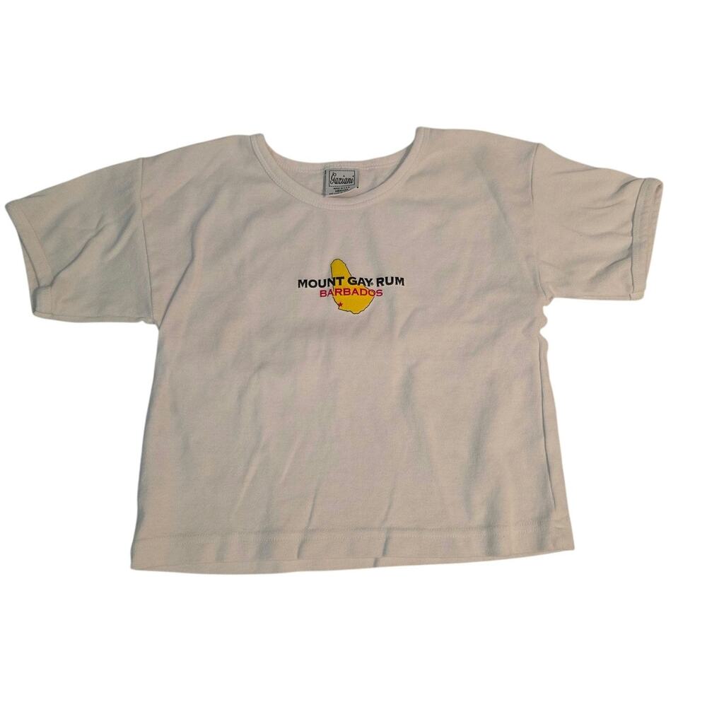 Vintage 90s Mount Gay Rum Barbados Crop Tee Made in USA‎ Medium